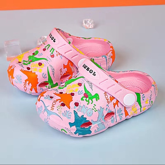 SALE Cartoon Dinosaur Pink Clogs Non Slip Slides Sandals - Picture 4 of 4